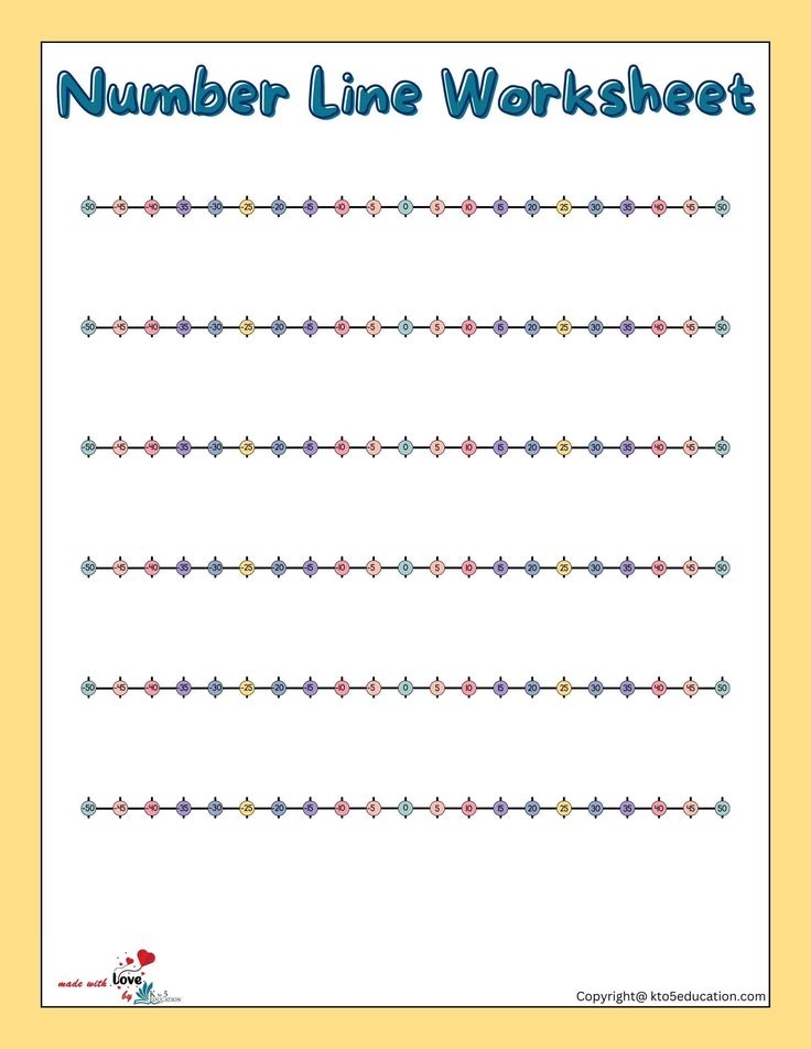 Negative Fraction Number Lines Worksheet