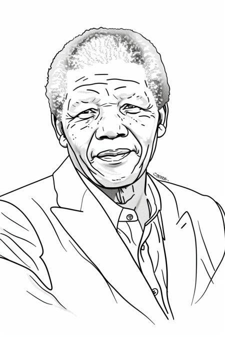 Nelson Mandela Coloring Pages ColoringDraft