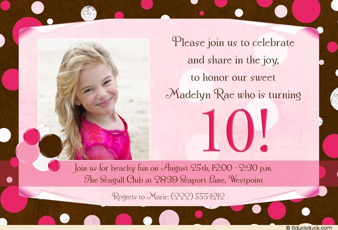free 10th birthday invitation templates