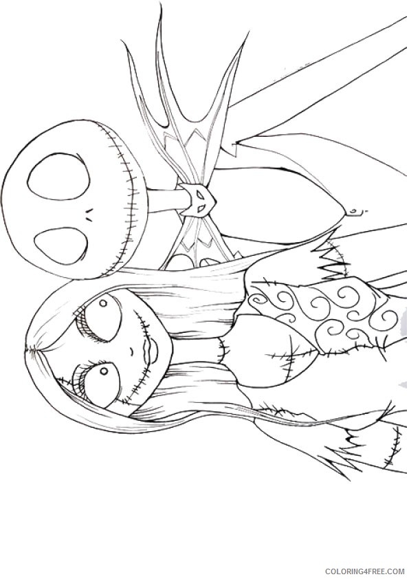 Nightmare Before Christmas Jack And Sally Coloring Pages Coloring4free