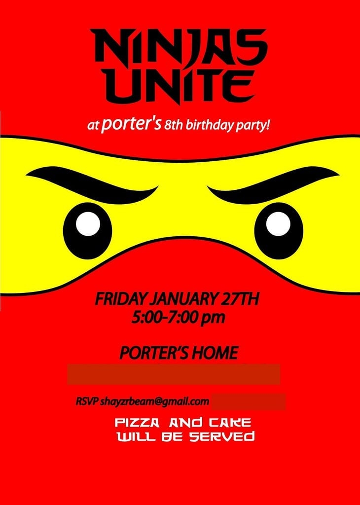 Ninjago Invitation Template Free
