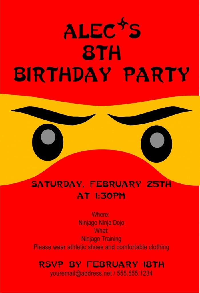 free ninjago invitation template