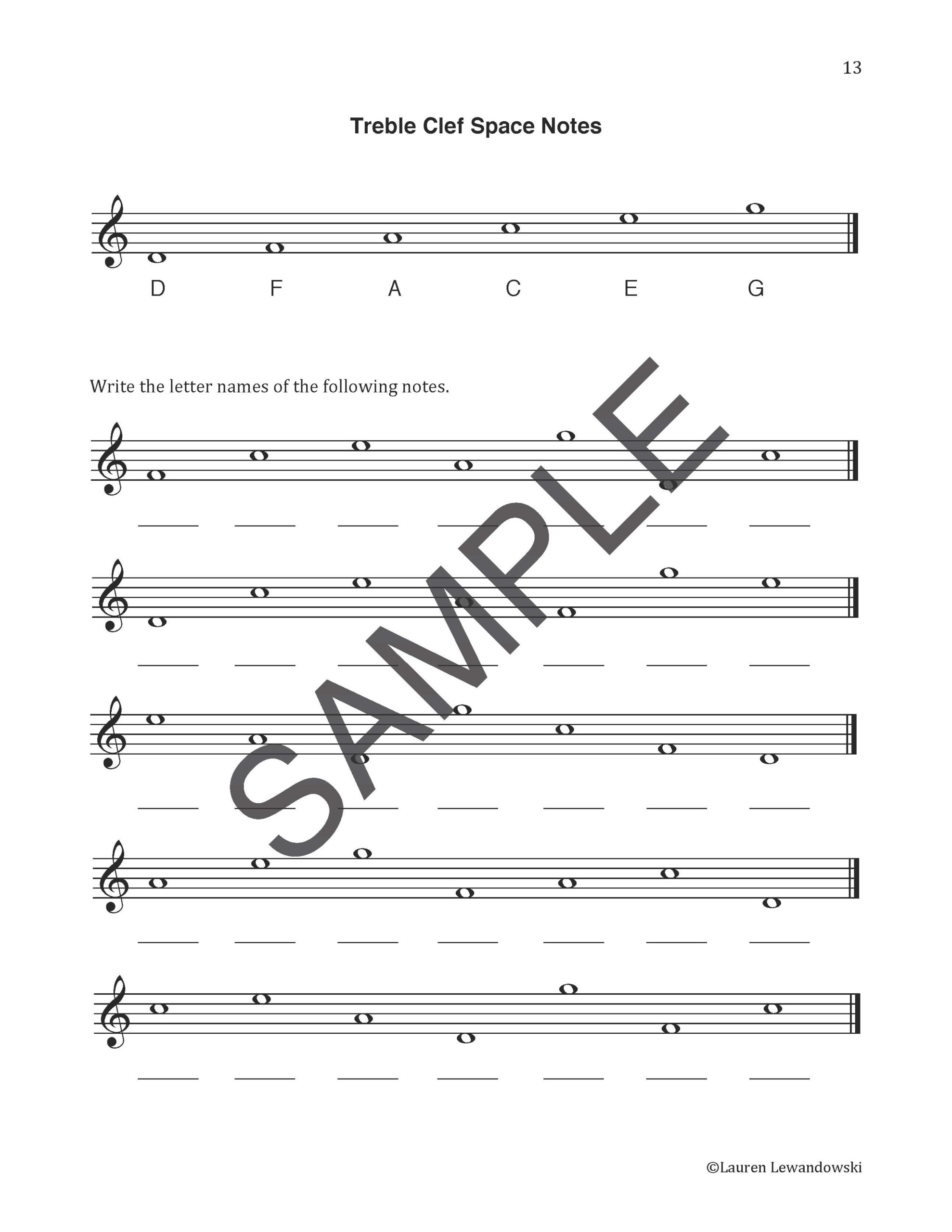 note naming worksheets