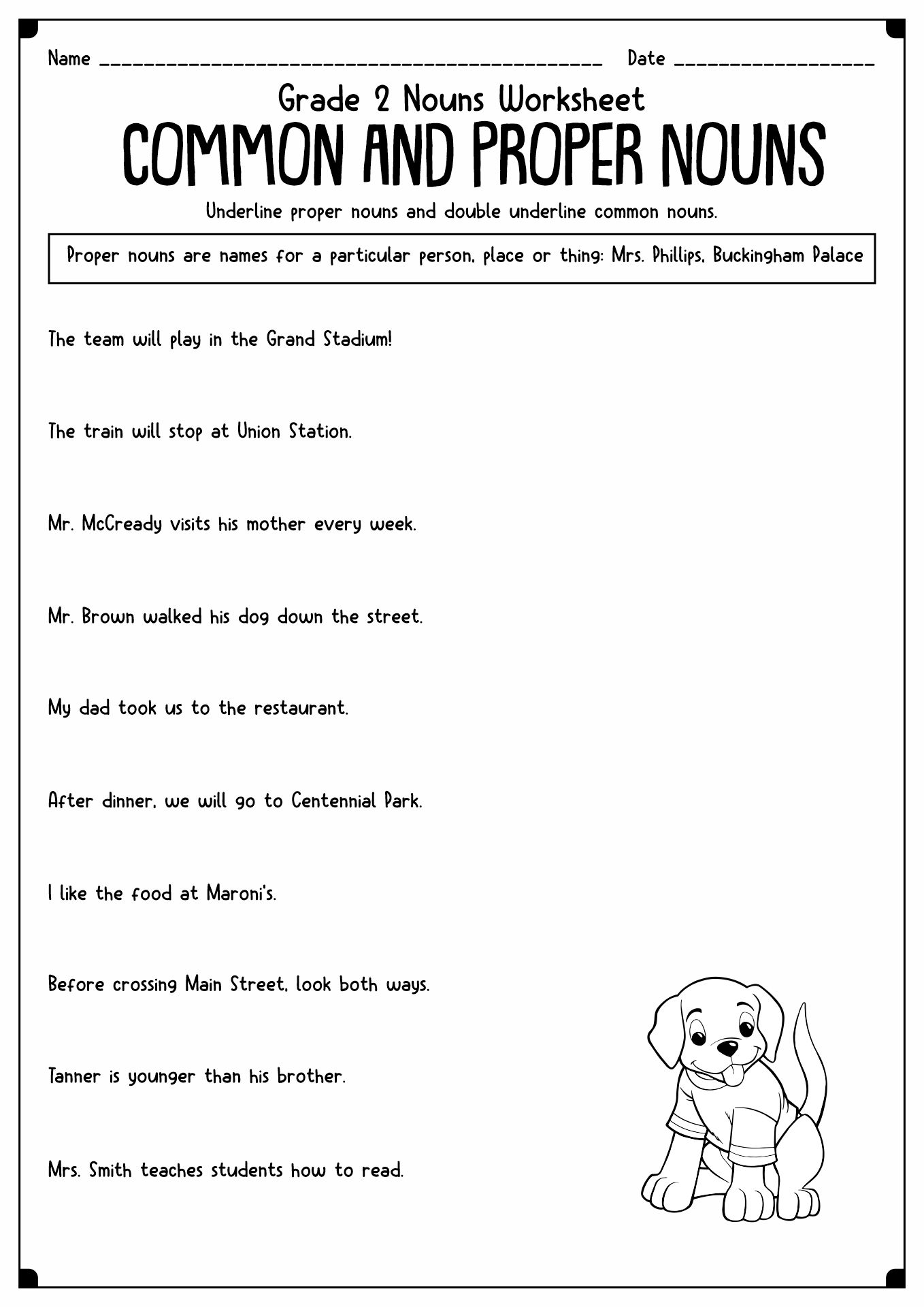 Nouns And Proper Nouns Worksheet Printable Word Searches