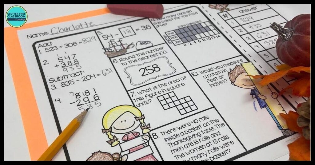 november math worksheets