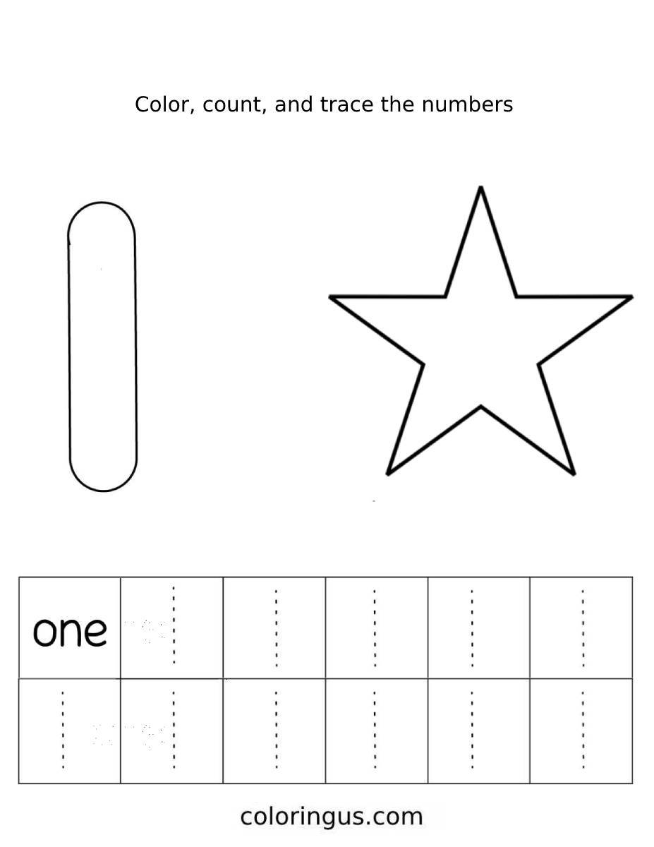 number 1 worksheet for nursery