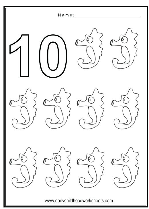 Number 10 Worksheets Preschool Number Worksheets 1 10 Pdf Free