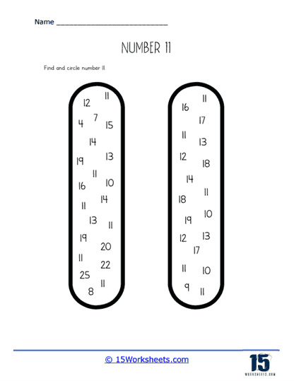 Number 11 Worksheets Twisty Noodle Worksheets Library