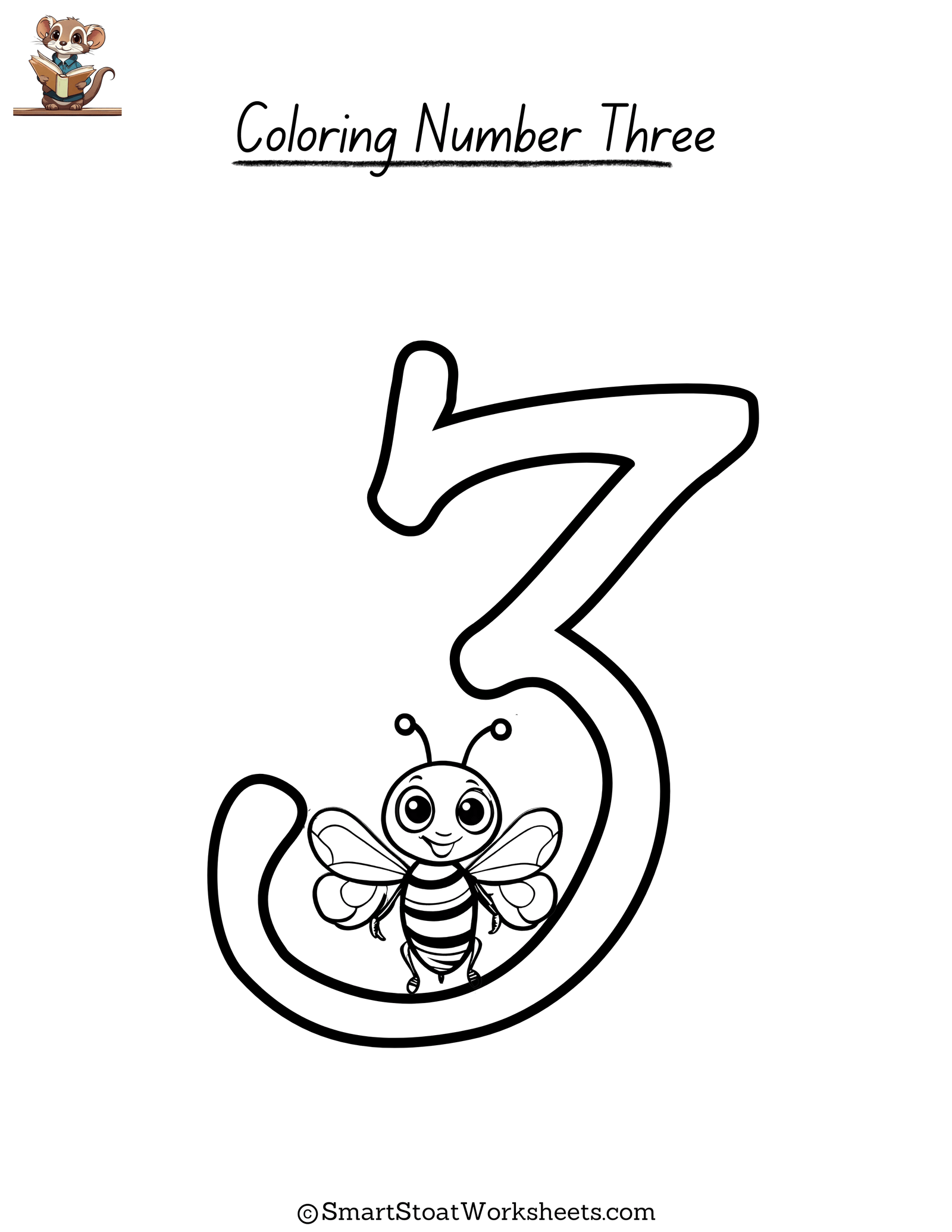 Number 3 Coloring Worksheet
