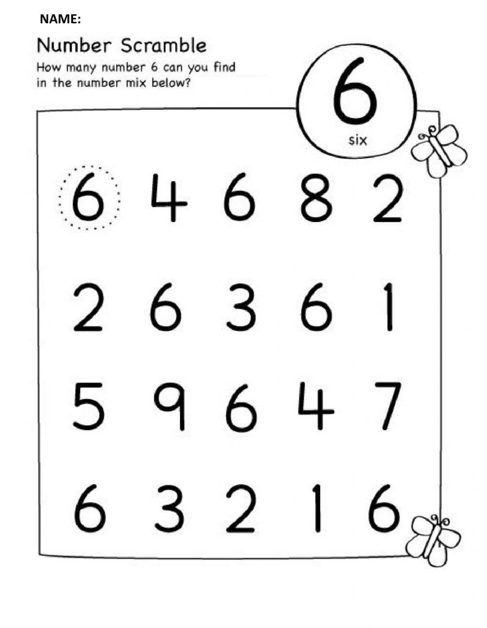 Number 6 Tracing Worksheets Count And Trace Number 6 Worksheets Library