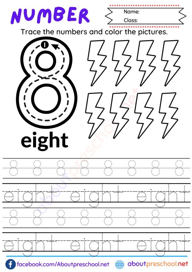 Number 8 Worksheet For Preschoolers Free Printable