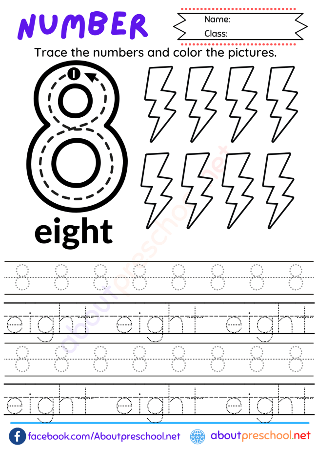 Number 8 Worksheet For Preschoolers Free Printable
