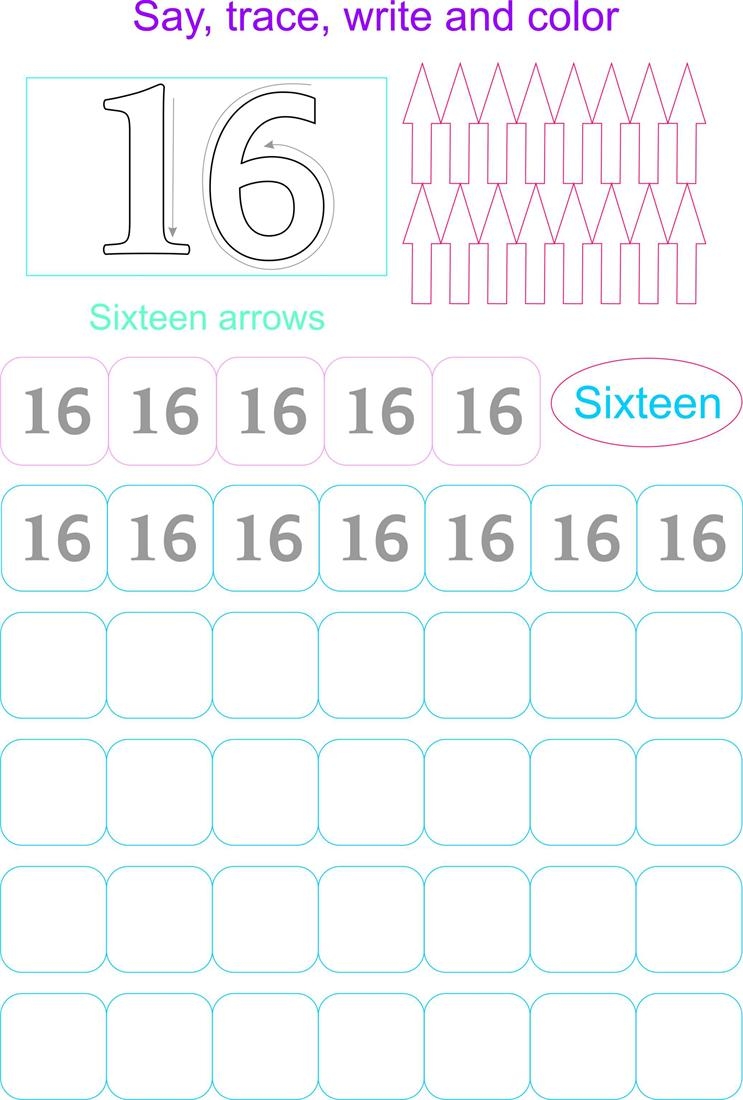 number 16 worksheet