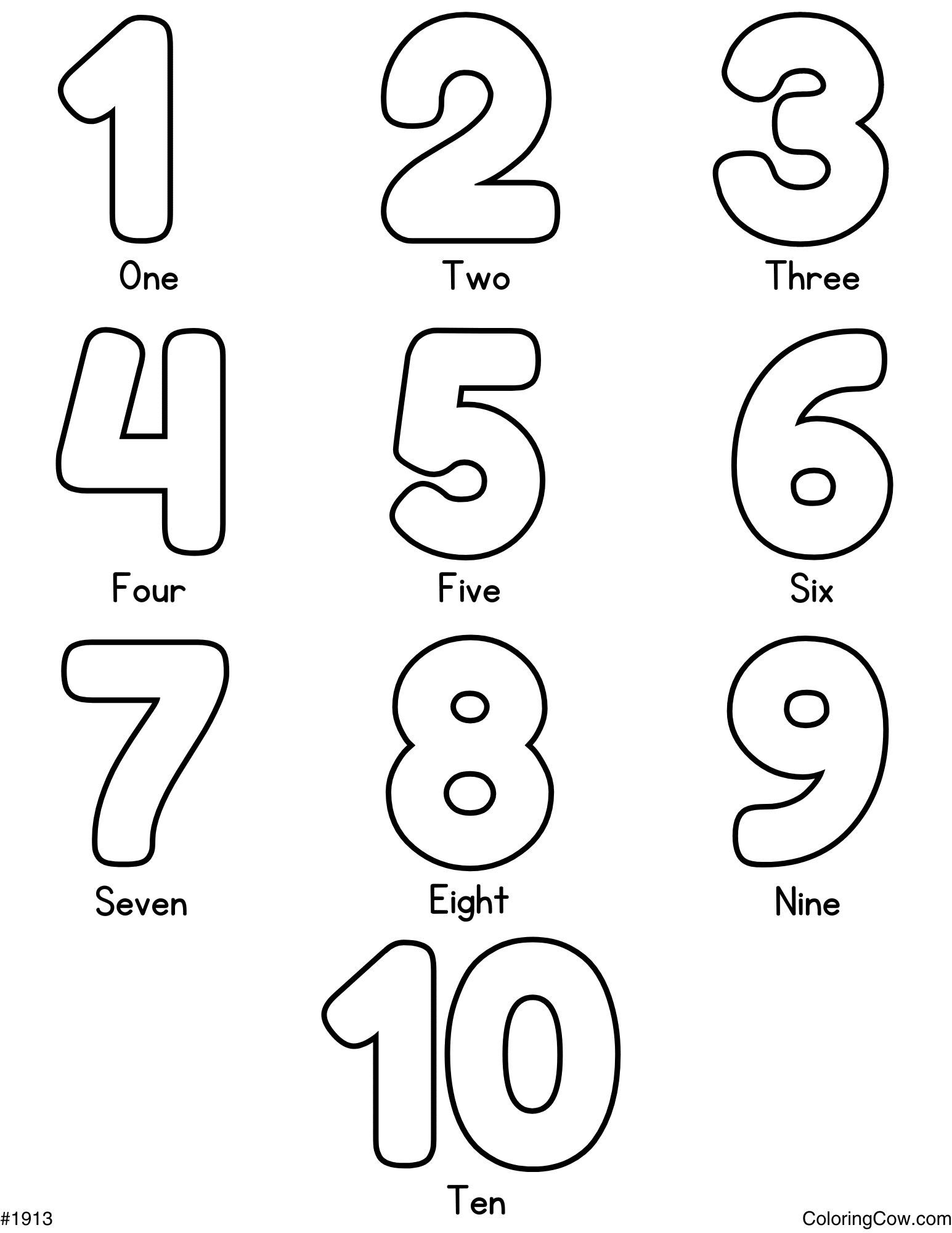 Number 1 Coloring Page