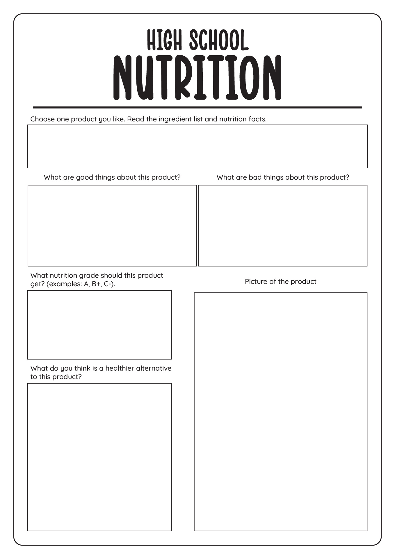 Nutrition Worksheets Free Printable Ideas And Templates Worksheets 