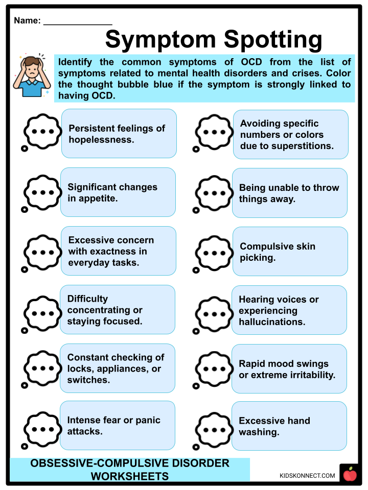 Obsessive Compulsive Disorder Worksheets Signs Causes Help