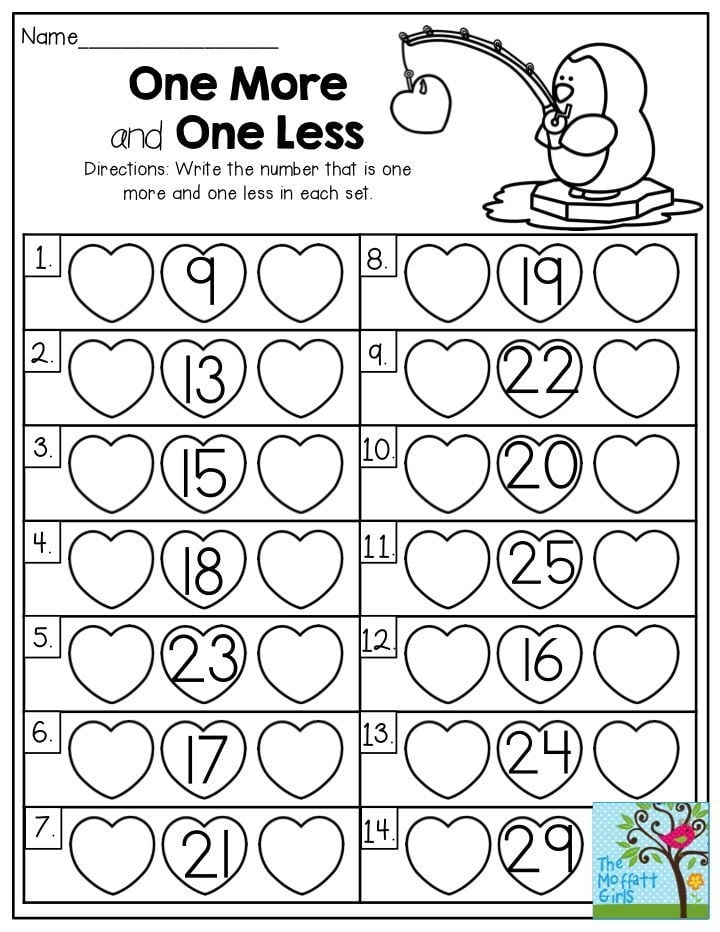 One More One Less Worksheets WorksheetsCity
