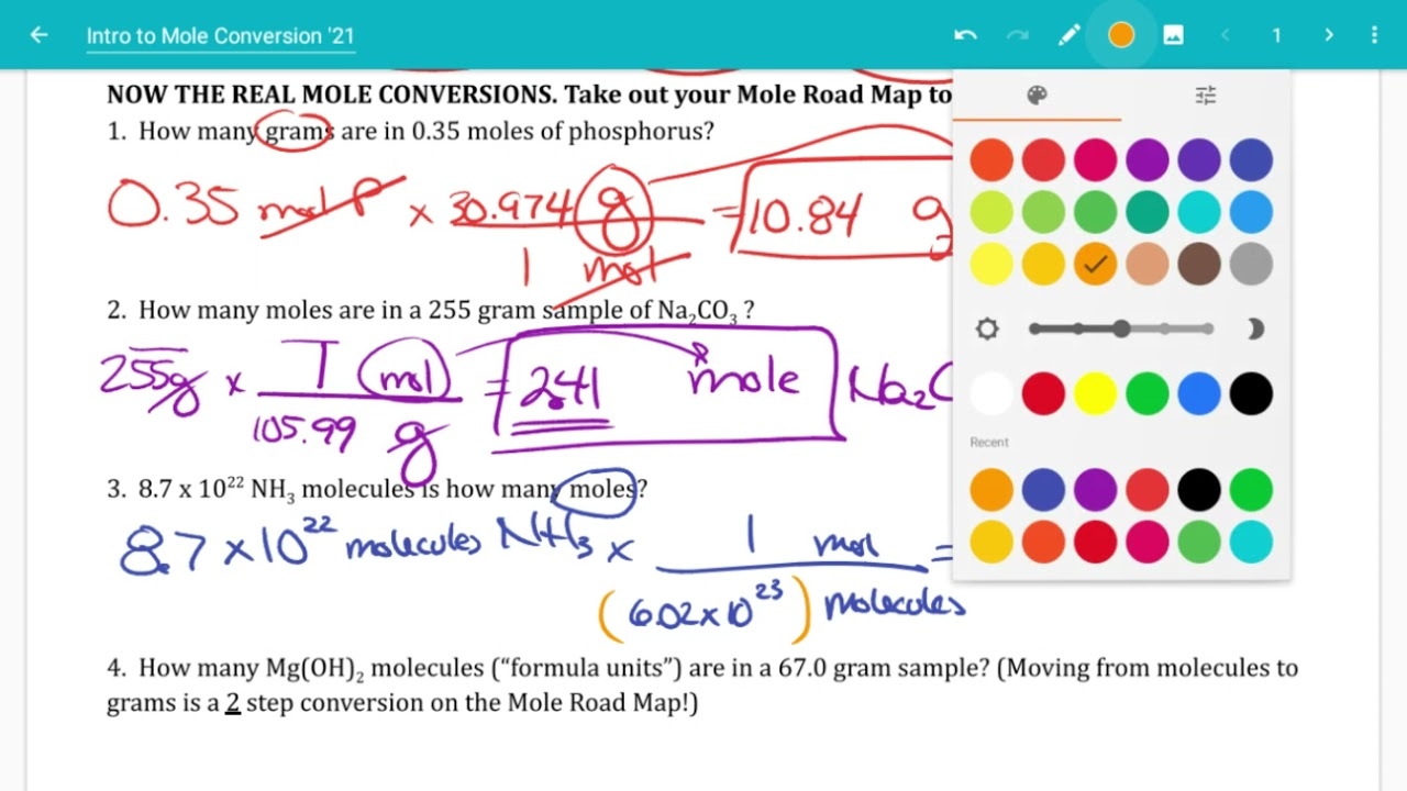 One Step Mole Conversions Worksheet Live Worksheets Worksheets Library