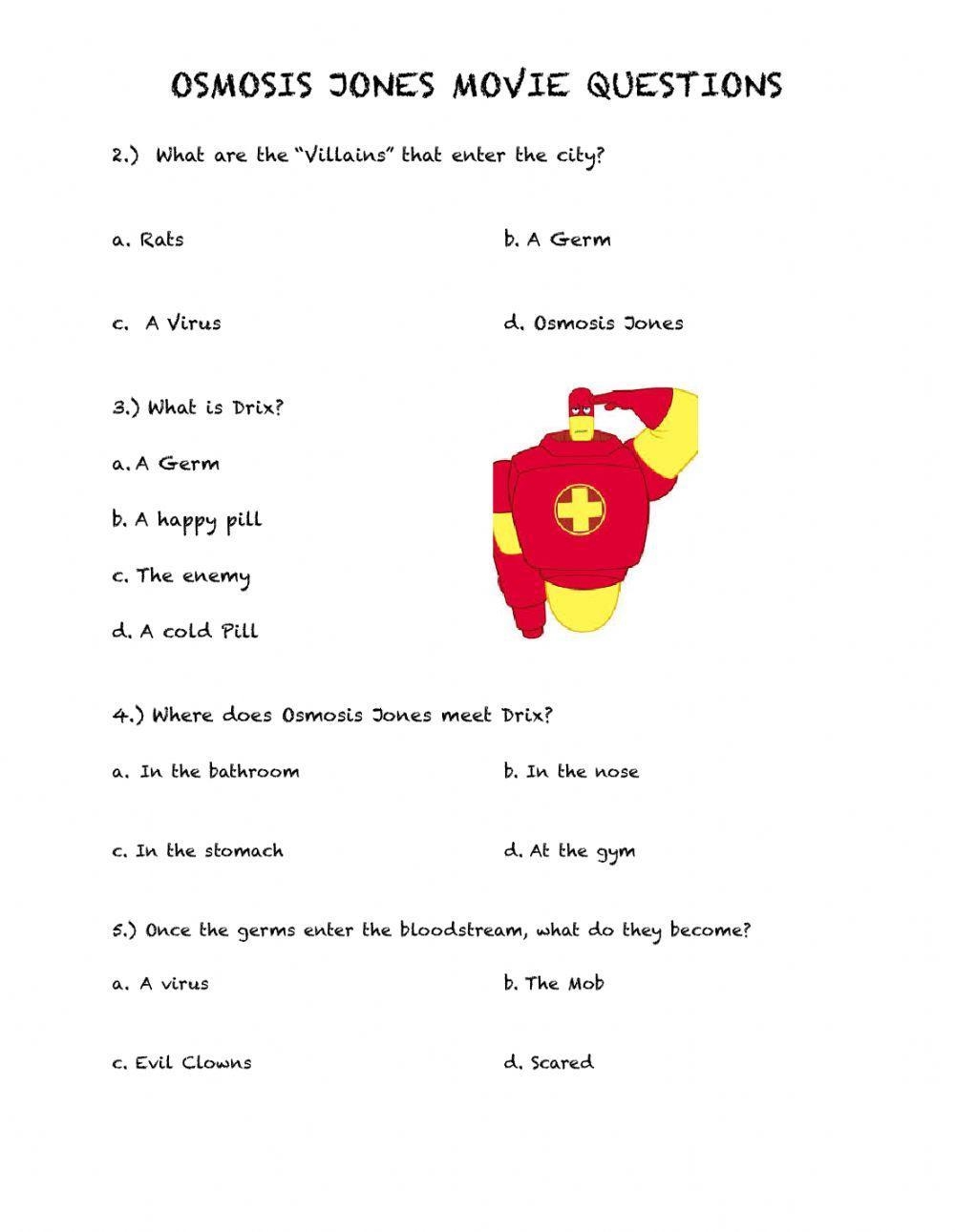 Osmosis Jones ESL Worksheet By Ms Kasper Worksheets Library