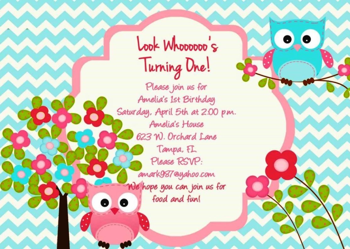 Owl Birthday Invitation Template SampleTemplatess SampleTemplatess