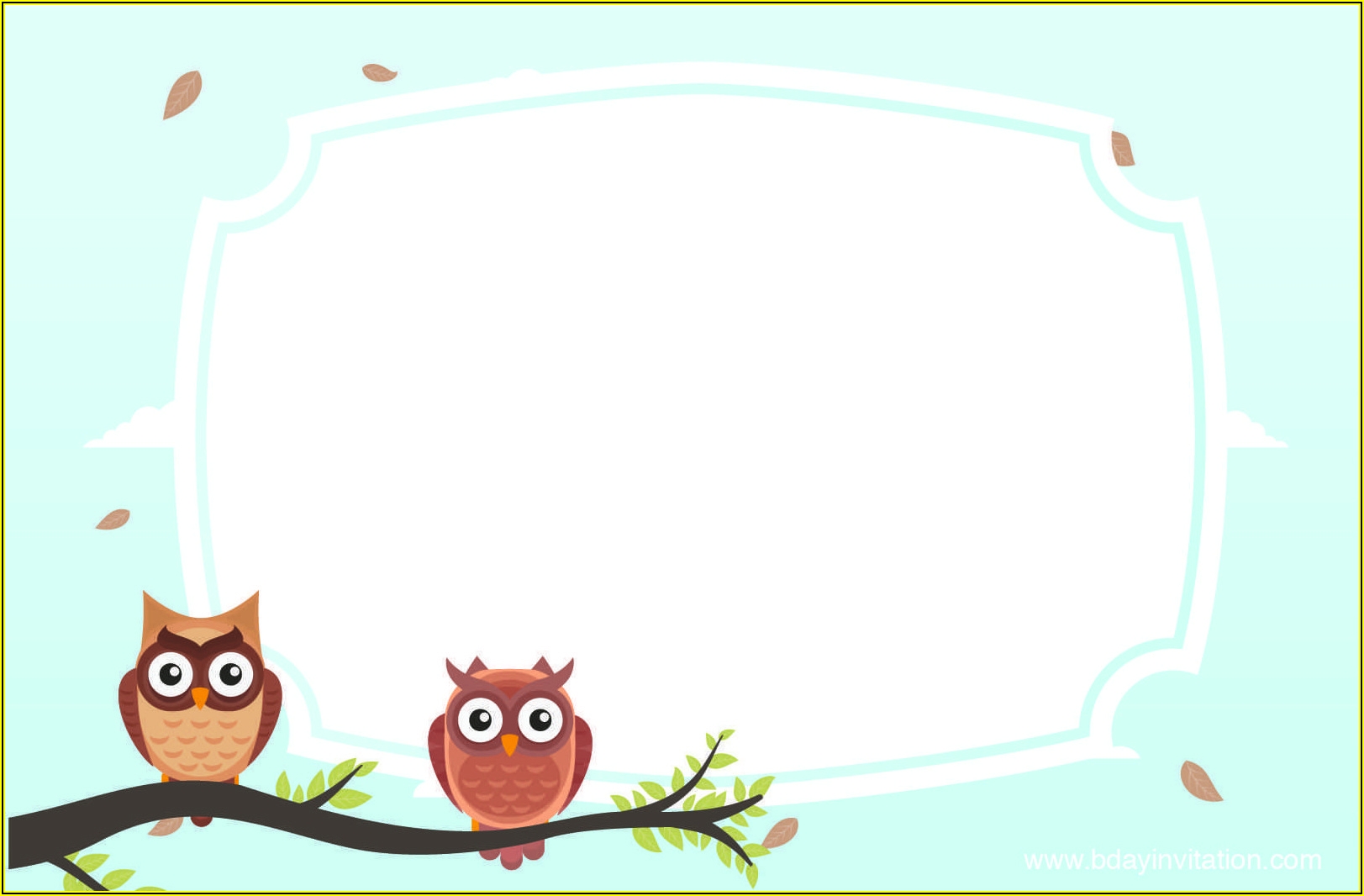 Owl Invitation Template Template 2 Resume Examples BpV5Wk8891