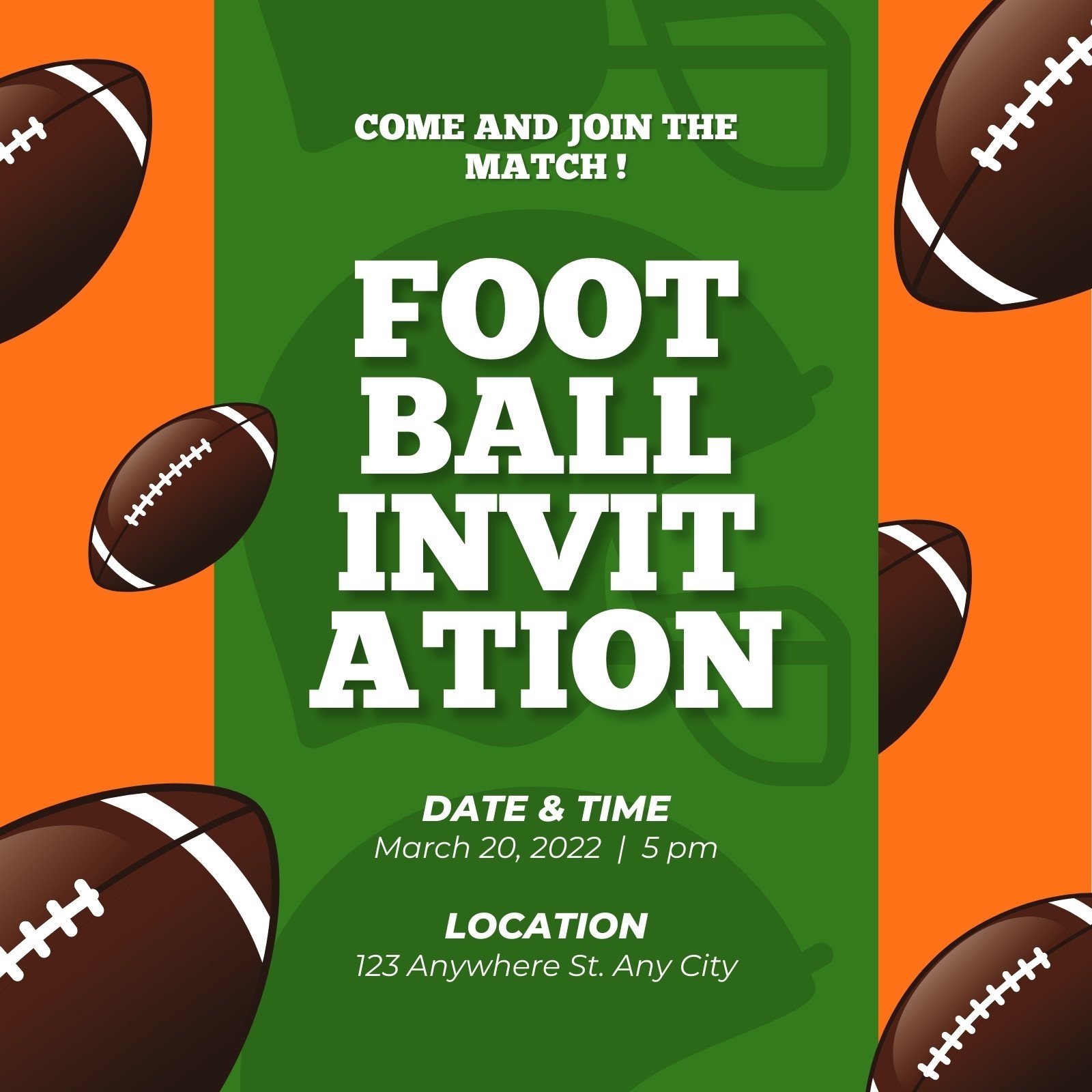 Page 2 Free And Customizable Football Invitation Templates Canva