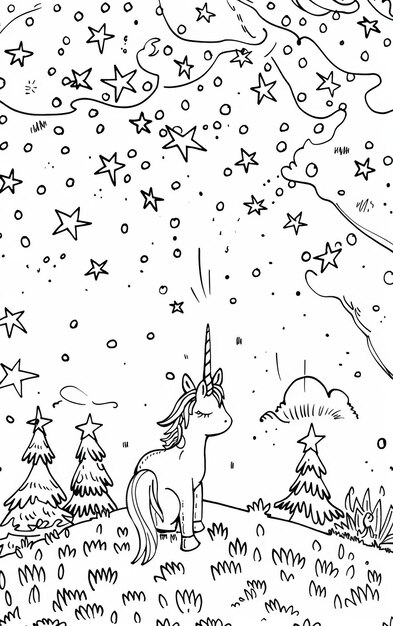 Page 2 Unicorn Chirstmas Coloring Pages Pictures Freepik