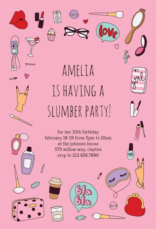 Pamper Party Invite Template Free Printable Calendars AT A GLANCE