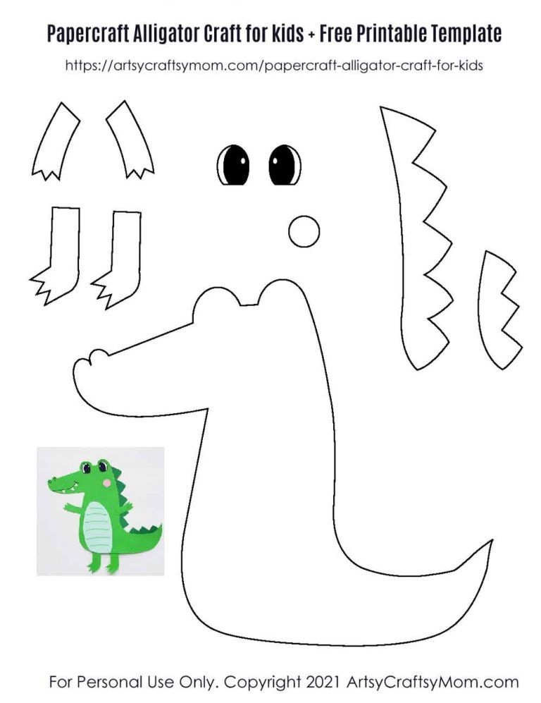 Paper Alligator Craft For Kids