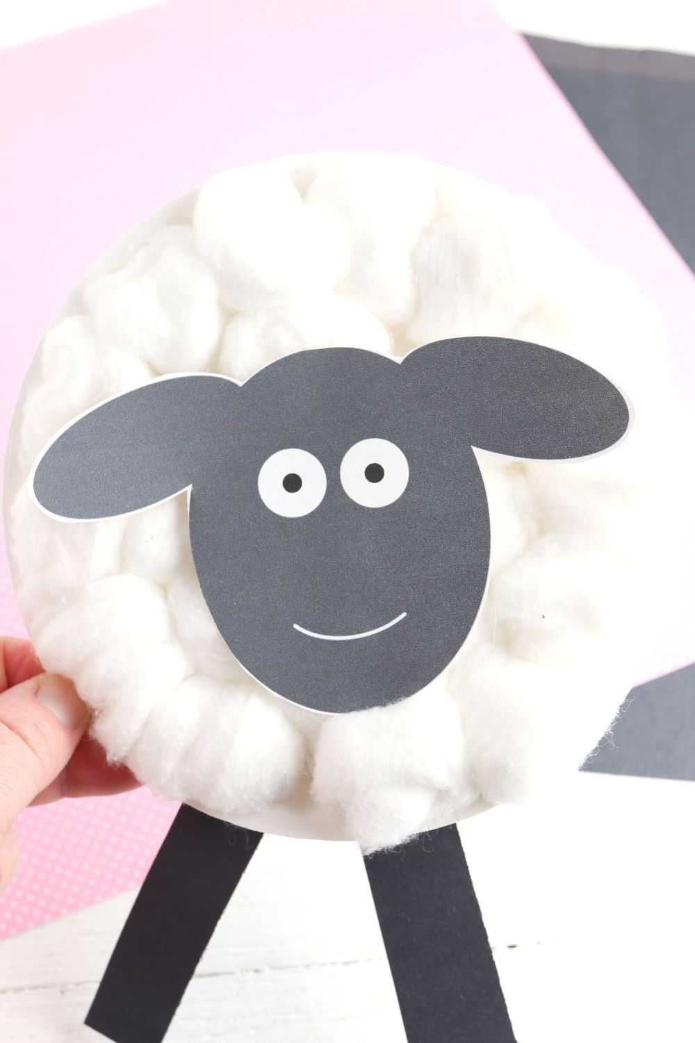 printable paper plate sheep craft template