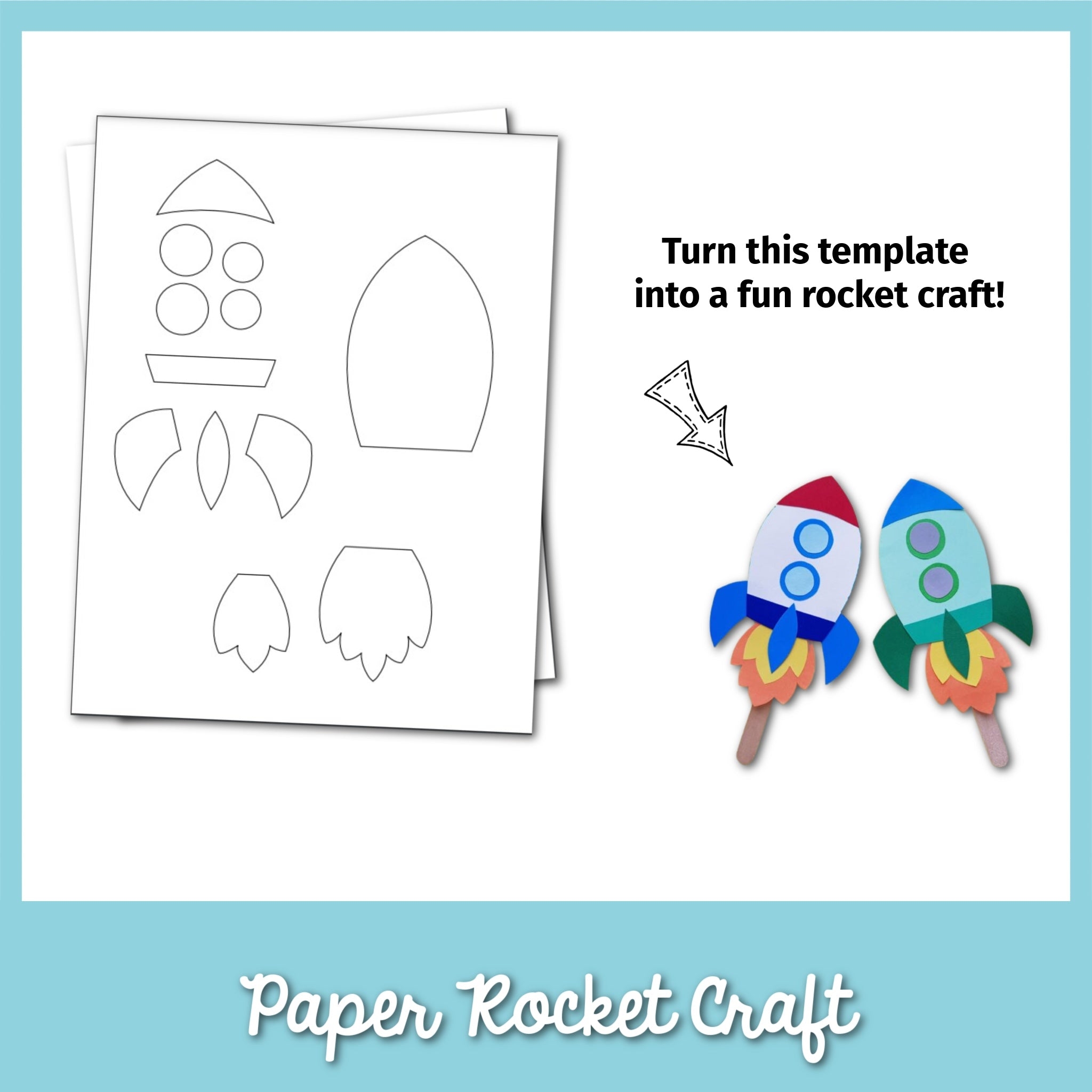 Paper Rocket Craft Template Worksheets Library