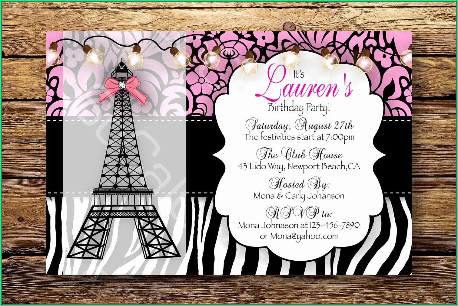 Paris Themed Invitation Template Free Template 1 Resume Examples