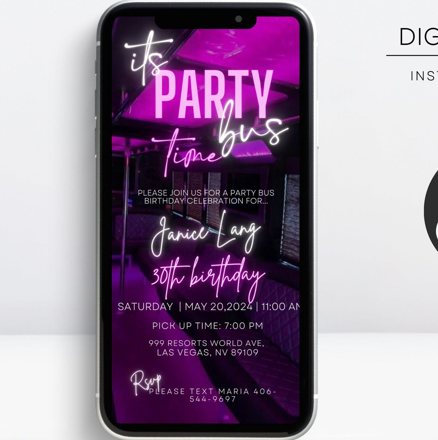 free party bus invitation template