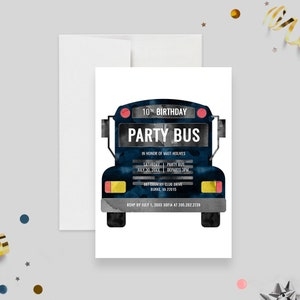 Party Bus Invitation Template Birthday Bus Invites For Kids And Adults 