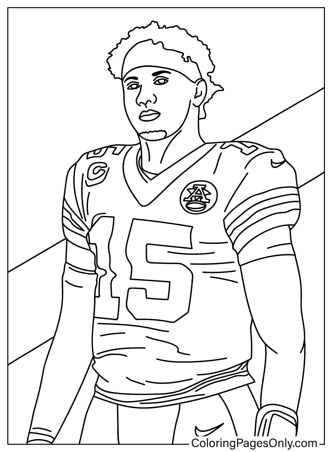 Patrick Mahomes Coloring Page Free Printable Coloring Pages