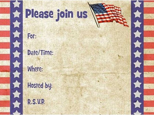 Patriotic Invitation Templates Free Patriotic Free Printable Fill In 