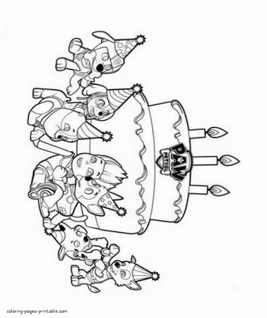 Paw Patrol Birthday Coloring Book Pages COLORING PAGES PRINTABLE COM