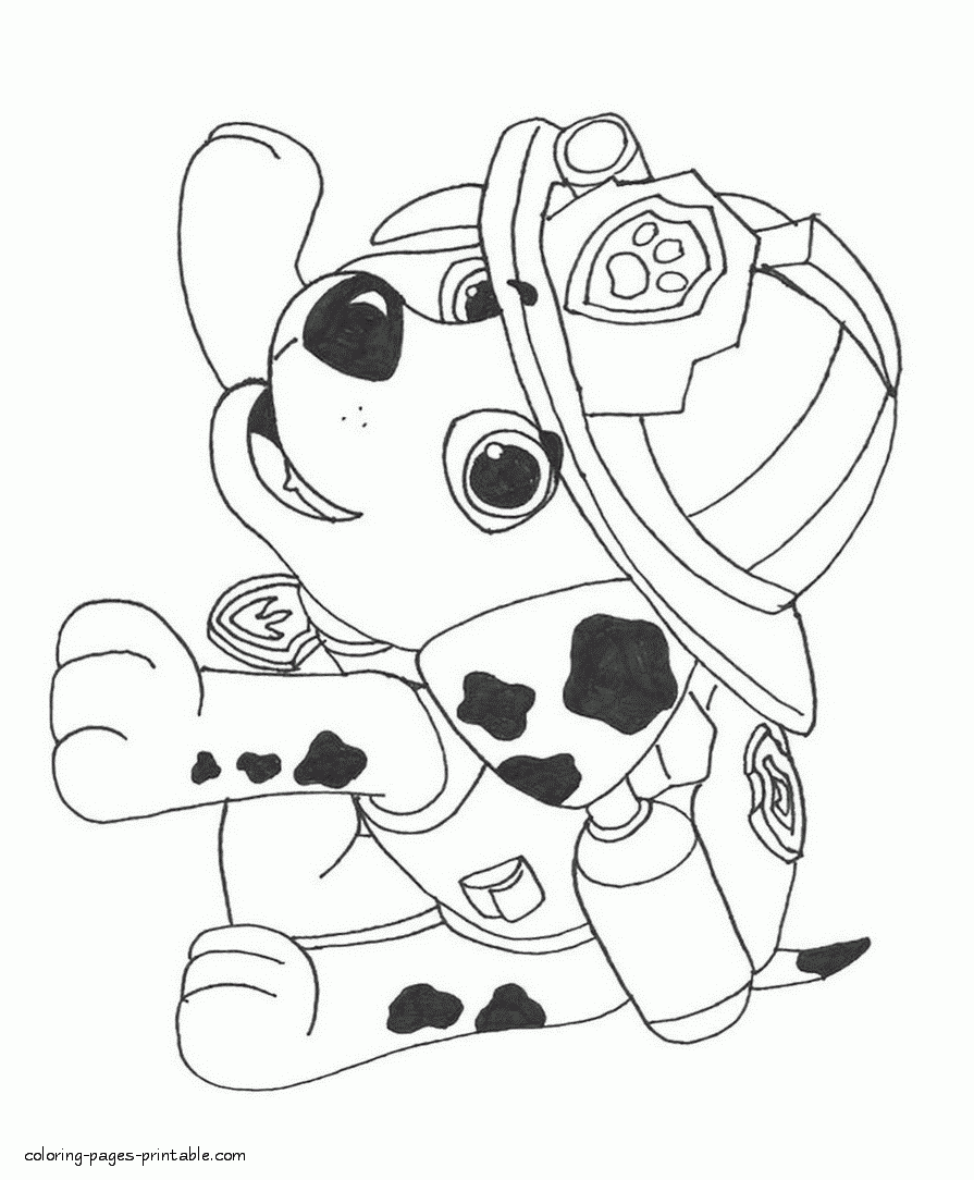Paw Patrol Coloring Book Little Marshall COLORING PAGES PRINTABLE COM