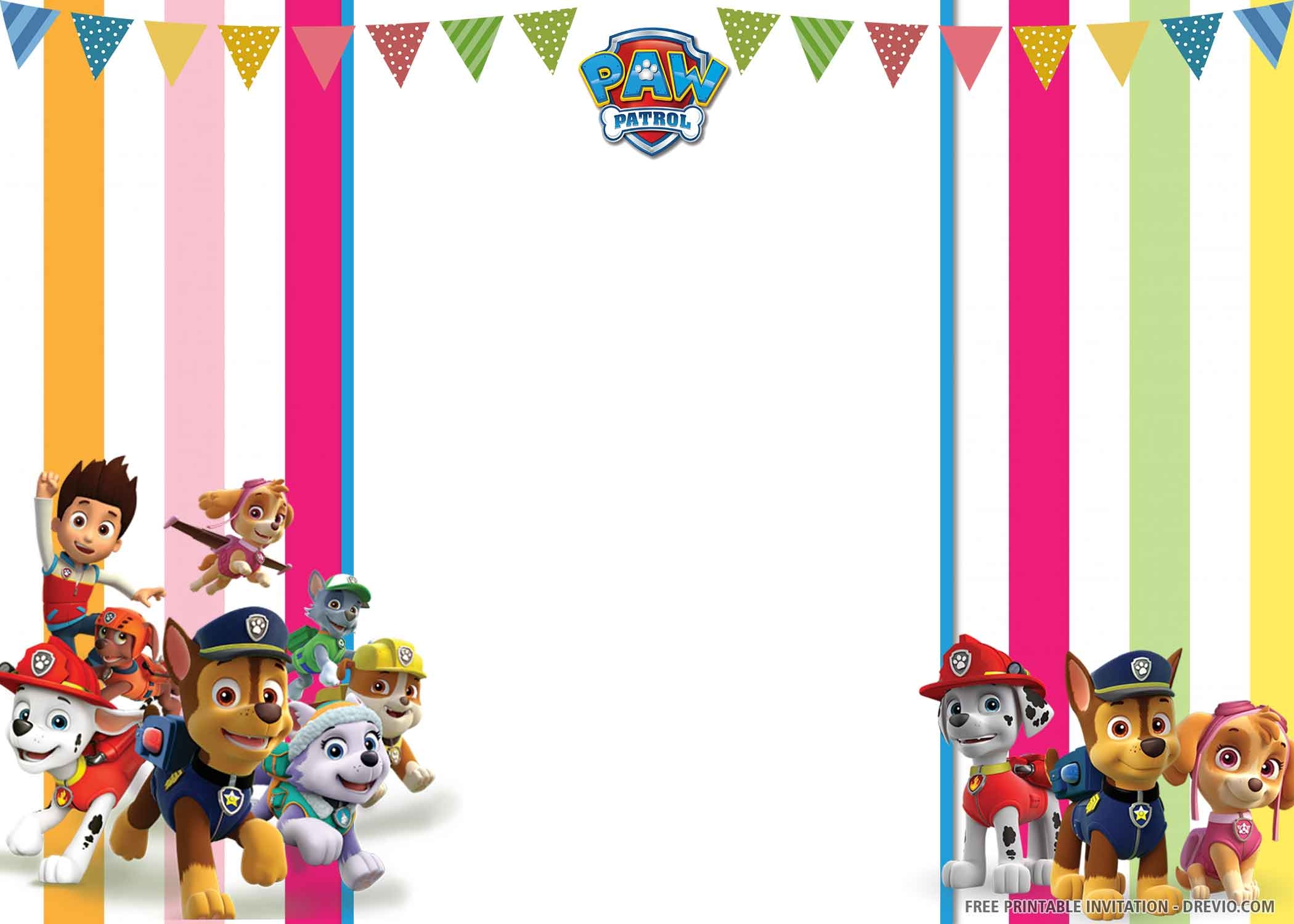free paw patrol invitation template