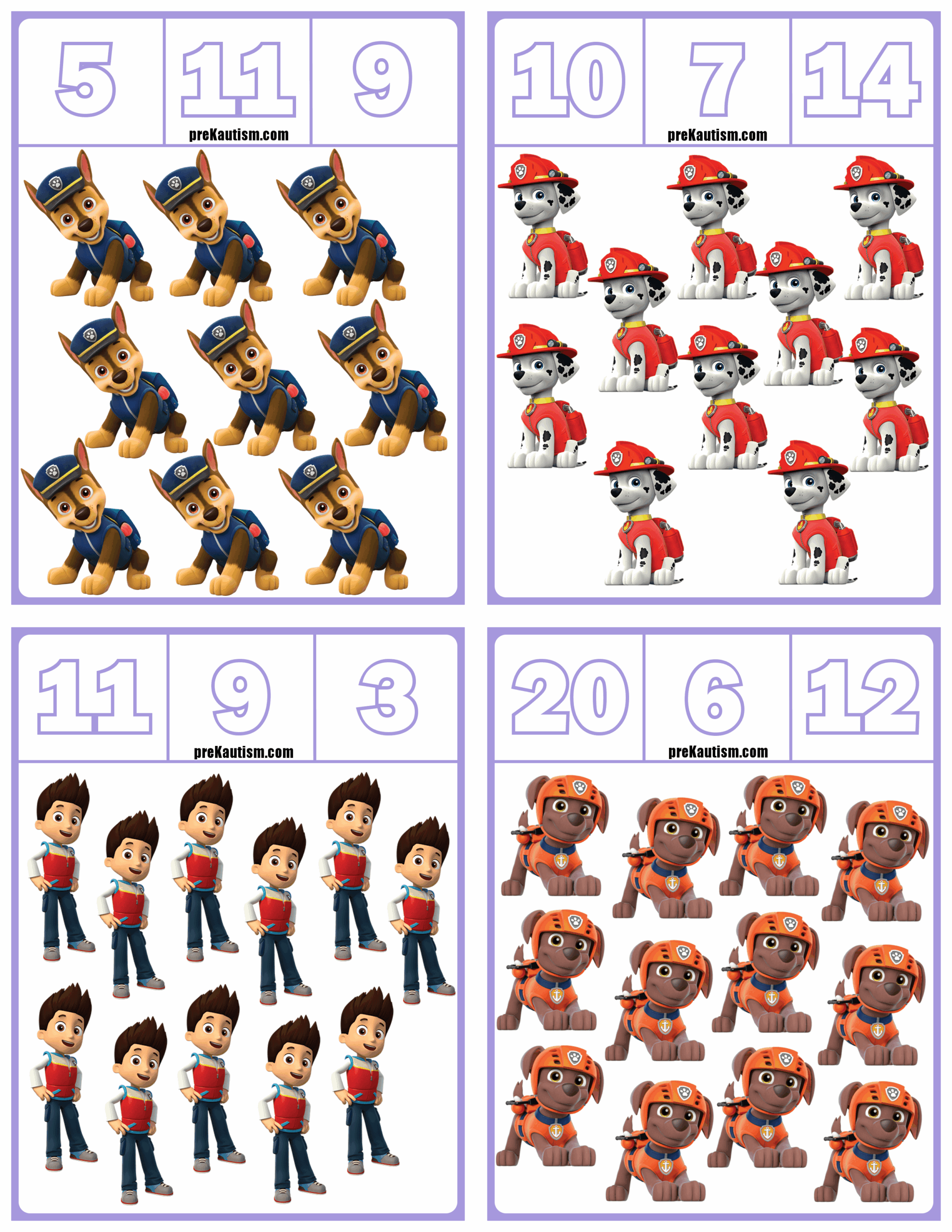 Paw Patrol Kindergarten Worksheets
