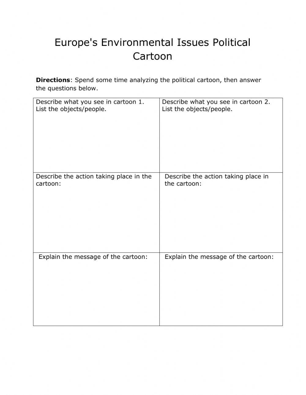 how to analyze a political cartoon worksheet