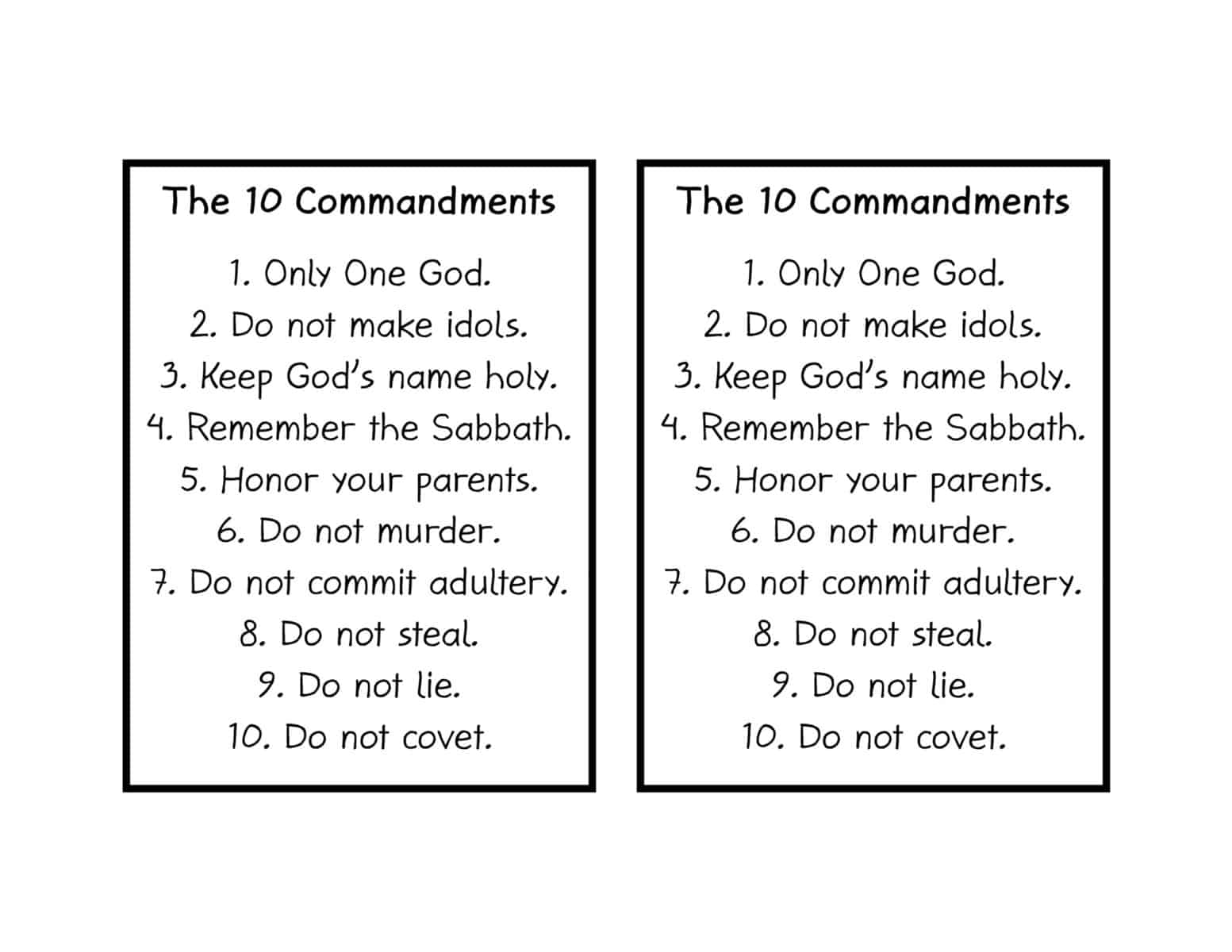 printable ten commandments crafts for preschoolers