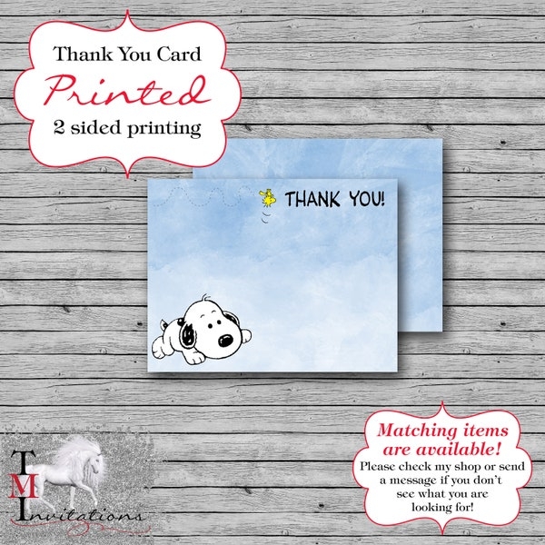 Peanuts Snoopy Thank You Cards Etsy