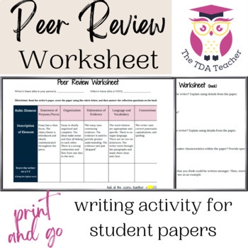 peer review worksheet