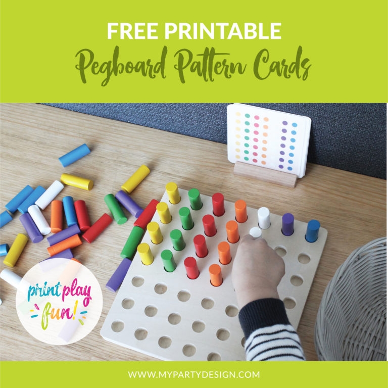 Pegboard Pattern Cards Free Printable My Party Design