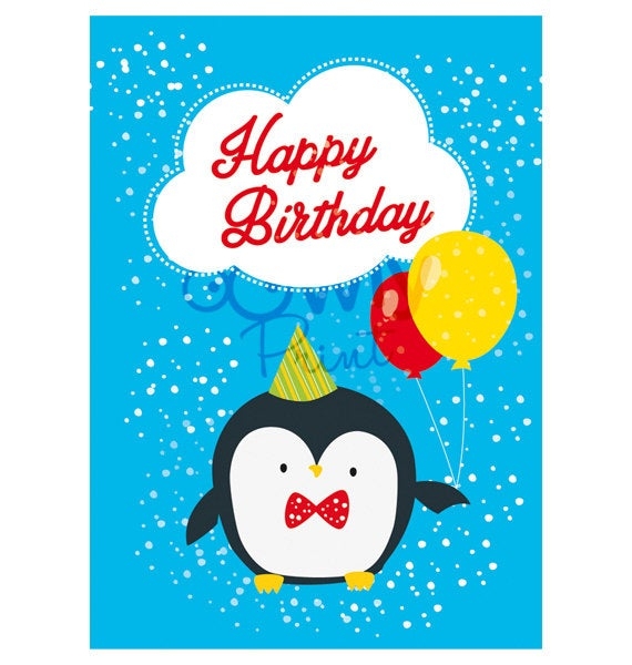 Penguin Birthday Card Printable FreePrintableTM FreePrintableTM