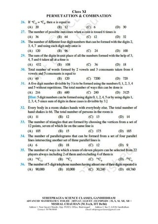 PERMUTATIONS AND COMBINATIONS WORKSHEET CTQR 150 1 Worksheets Library