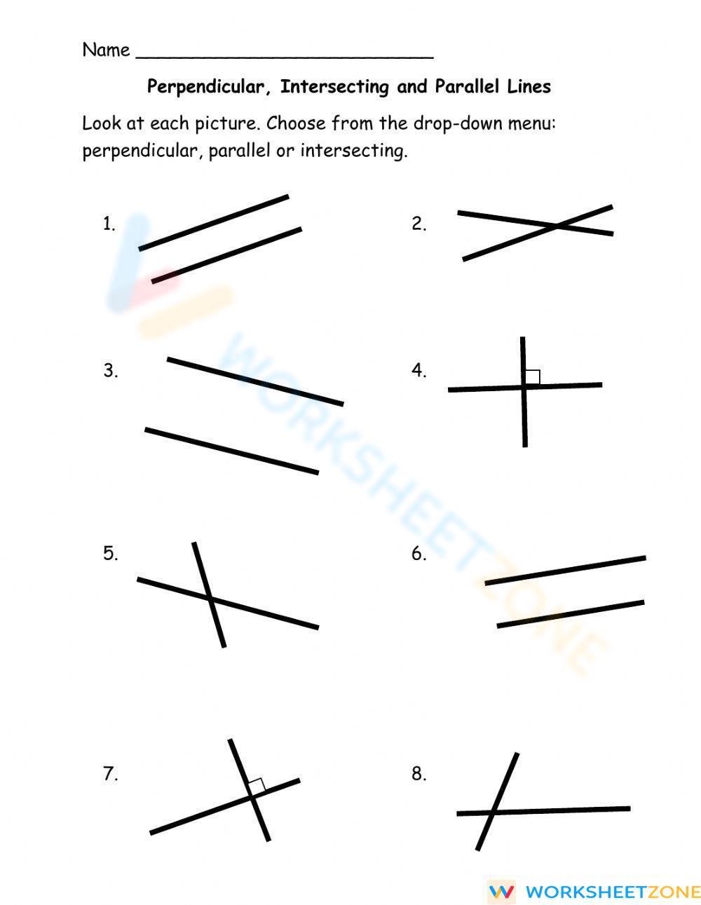 parallel and perpendicular lines worksheet with answers pdf