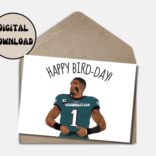 Philadelphia Eagles Birthday Card Printable Etsy Canada