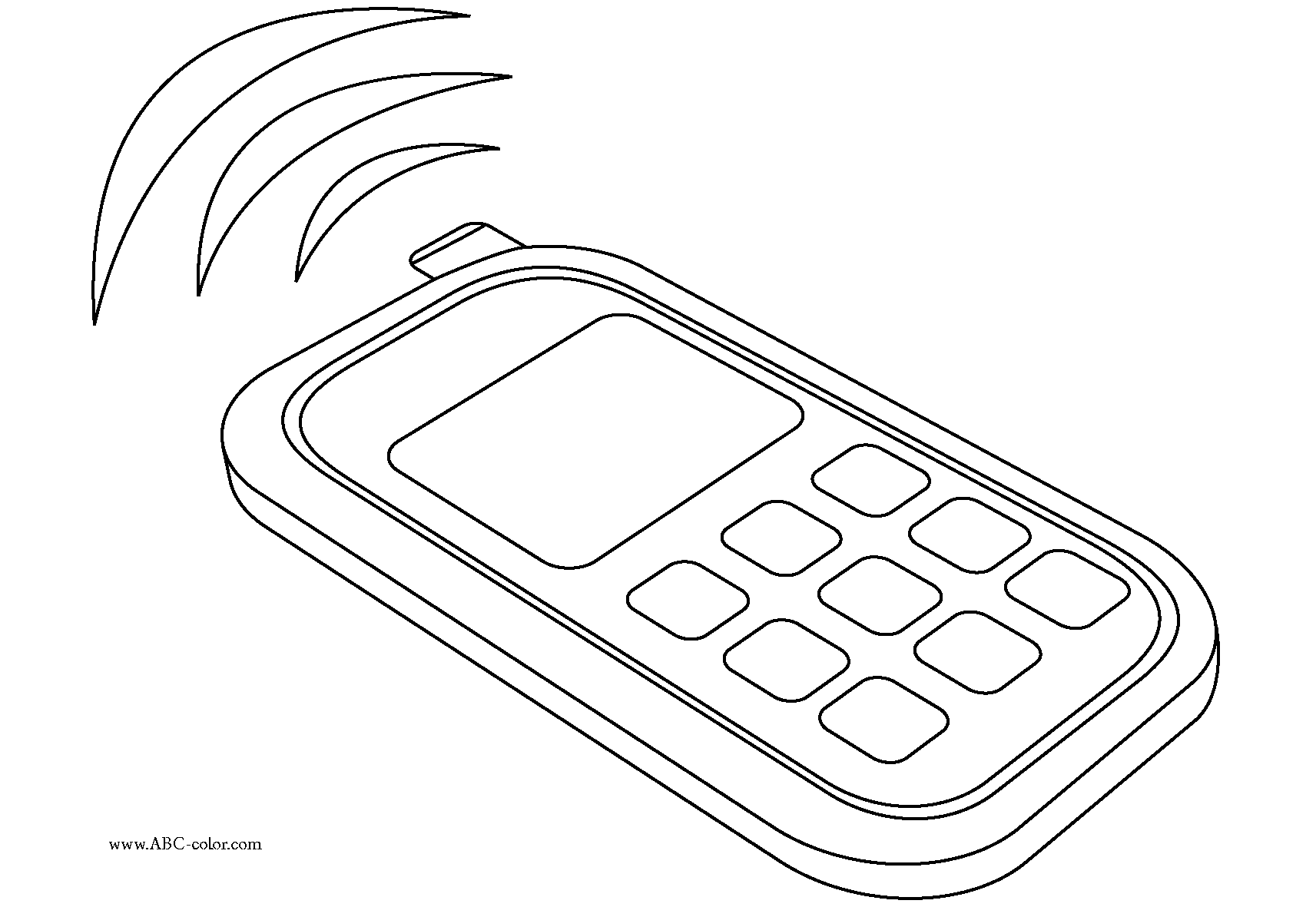 Phone Coloring Page